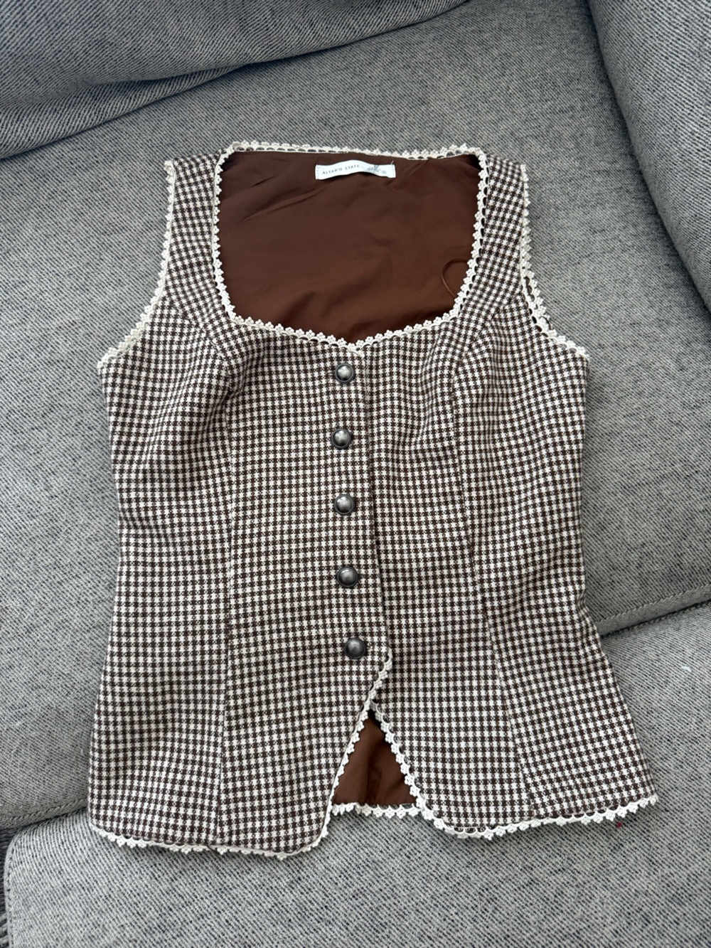 NWOT Altar’d State Adriel Lace Plaid Top